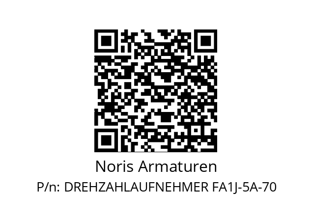   Noris Armaturen DREHZAHLAUFNEHMER FA1J-5A-70