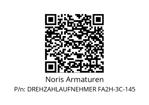   Noris Armaturen DREHZAHLAUFNEHMER FA2H-3C-145