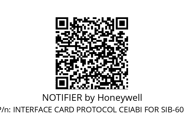   NOTIFIER by Honeywell INTERFACE CARD PROTOCOL CEIABI FOR SIB-600