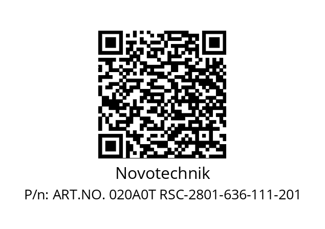   Novotechnik ART.NO. 020A0T RSC-2801-636-111-201