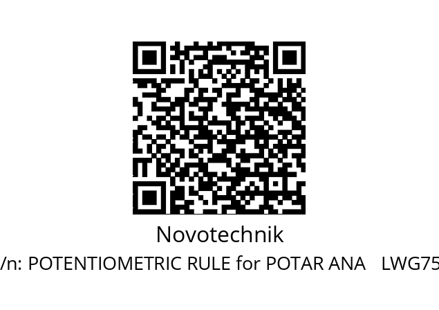   Novotechnik POTENTIOMETRIC RULE for POTAR ANA   LWG750