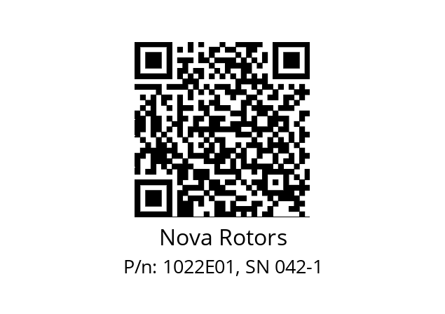   Nova Rotors 1022E01, SN 042-1