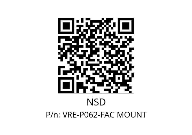   NSD VRE-P062-FAC MOUNT