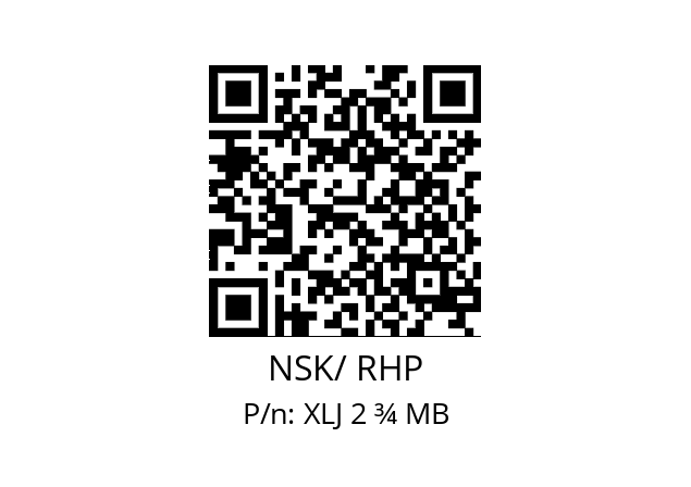   NSK/ RHP XLJ 2 ¾ MB