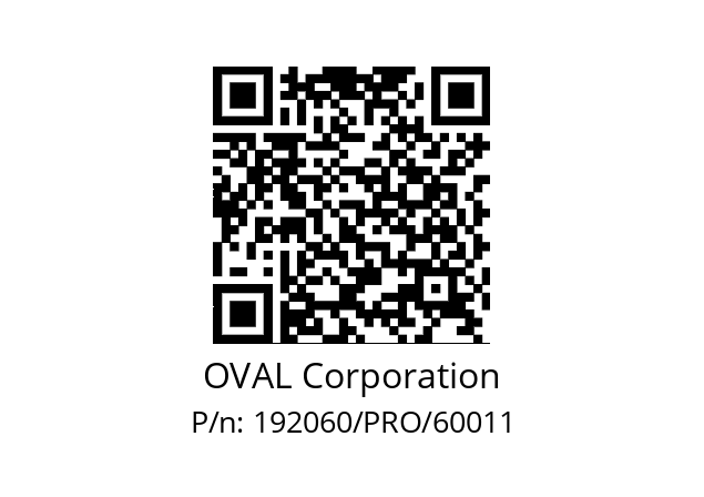   OVAL Corporation 192060/PRO/60011