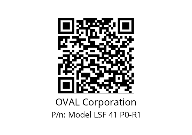   OVAL Corporation Model LSF 41 P0-R1