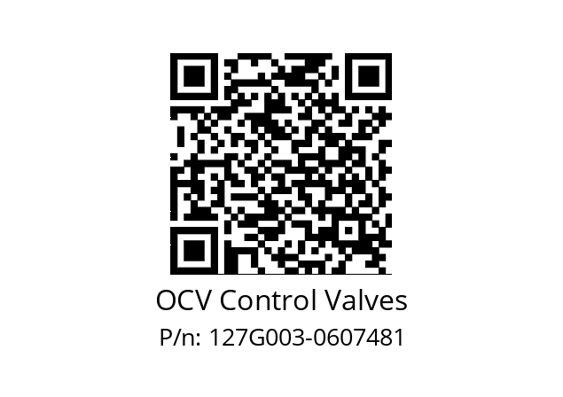   OCV Control Valves 127G003-0607481