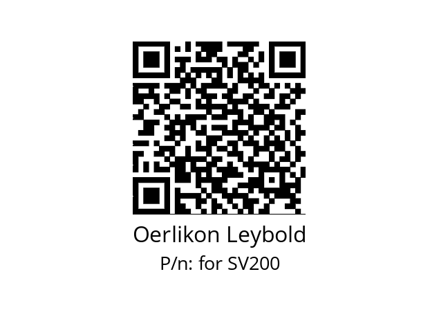   Oerlikon Leybold for SV200