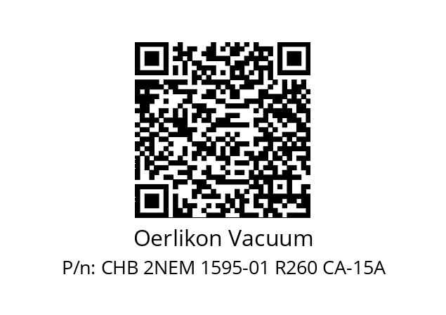   Oerlikon Vacuum CHB 2NEM 1595-01 R260 CA-15A