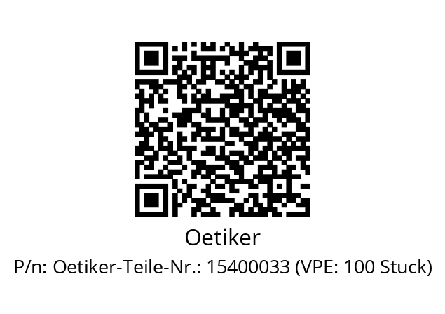   Oetiker Oetiker-Teile-Nr.: 15400033 (VPE: 100 Stuck)