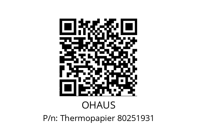   OHAUS Thermopapier 80251931