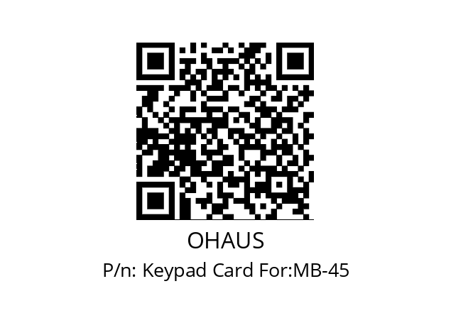   OHAUS Keypad Card For:MB-45