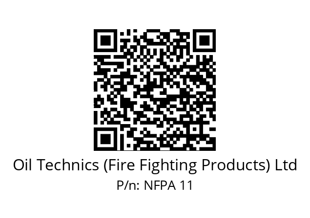   Oil Technics (Fire Fighting Products) Ltd NFPA 11