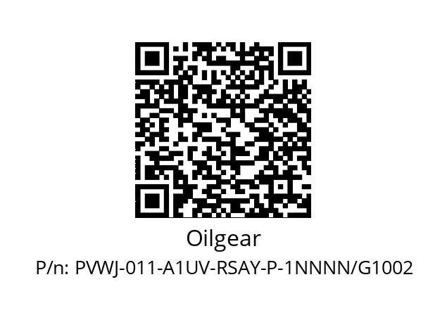   Oilgear PVWJ-011-A1UV-RSAY-P-1NNNN/G1002