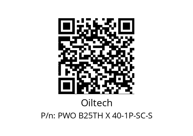   Oiltech PWO B25TH X 40-1P-SC-S