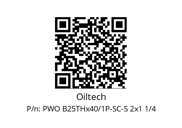   Oiltech PWO B25THx40/1P-SC-S 2x1 1/4