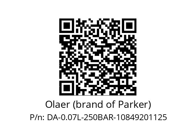   Olaer (brand of Parker) DA-0.07L-250BAR-10849201125