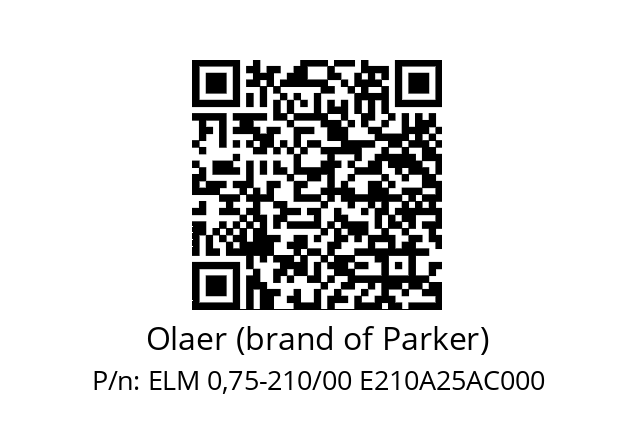   Olaer (brand of Parker) ELM 0,75-210/00 E210A25AC000