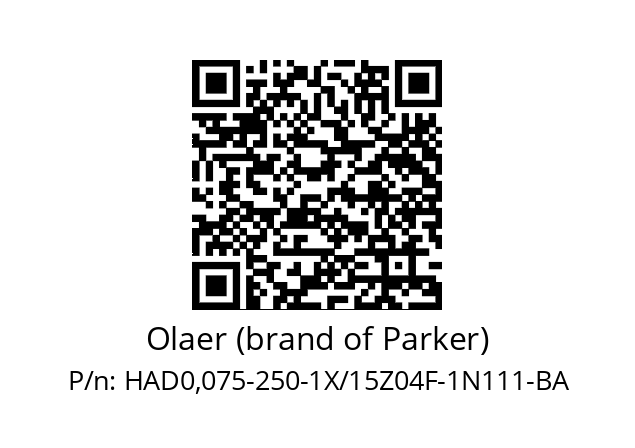   Olaer (brand of Parker) HAD0,075-250-1X/15Z04F-1N111-BA