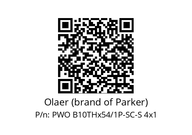   Olaer (brand of Parker) PWO B10THx54/1P-SC-S 4x1