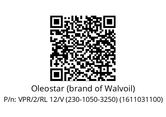   Oleostar (brand of Walvoil) VPR/2/RL 12/V (230-1050-3250) (1611031100)