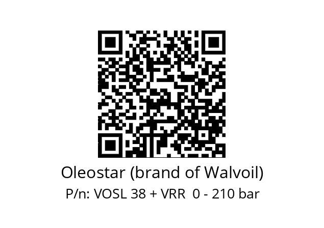   Oleostar (brand of Walvoil) VOSL 38 + VRR  0 - 210 bar