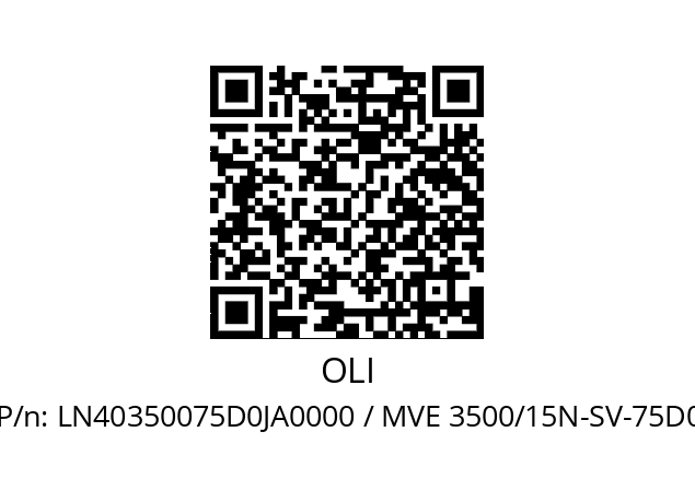   OLI LN40350075D0JA0000 / MVE 3500/15N-SV-75D0