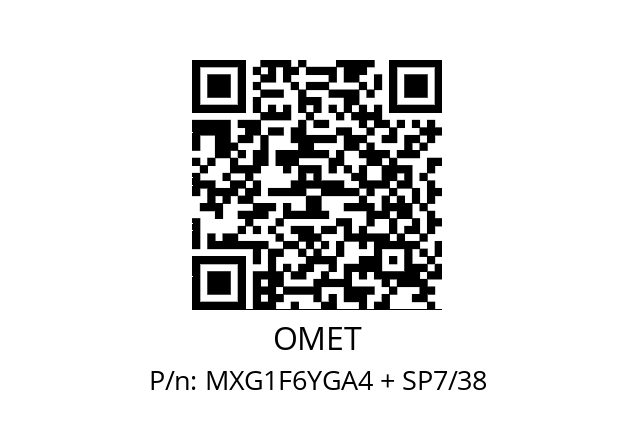   OMET MXG1F6YGA4 + SP7/38