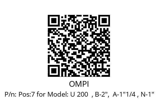   OMPI Pos:7 for Model: U 200  , B-2",  A-1"1/4 , N-1"