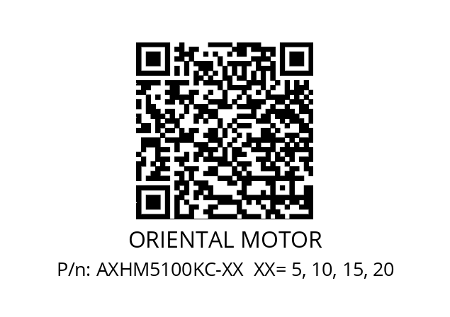   ORIENTAL MOTOR AXHM5100KC-XX  XX= 5, 10, 15, 20