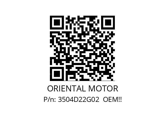   ORIENTAL MOTOR 3504D22G02  OEM!!