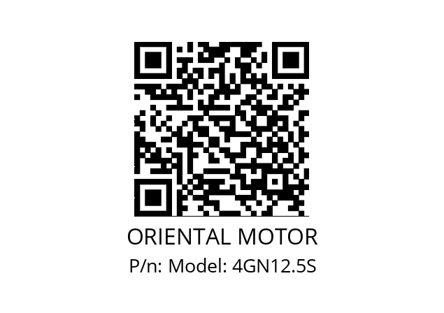   ORIENTAL MOTOR Model: 4GN12.5S