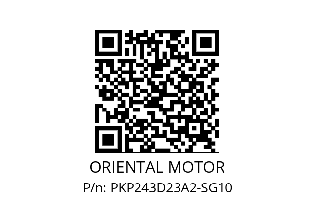   ORIENTAL MOTOR PKP243D23A2-SG10