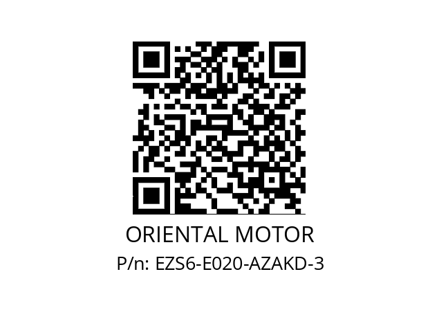   ORIENTAL MOTOR EZS6-E020-AZAKD-3