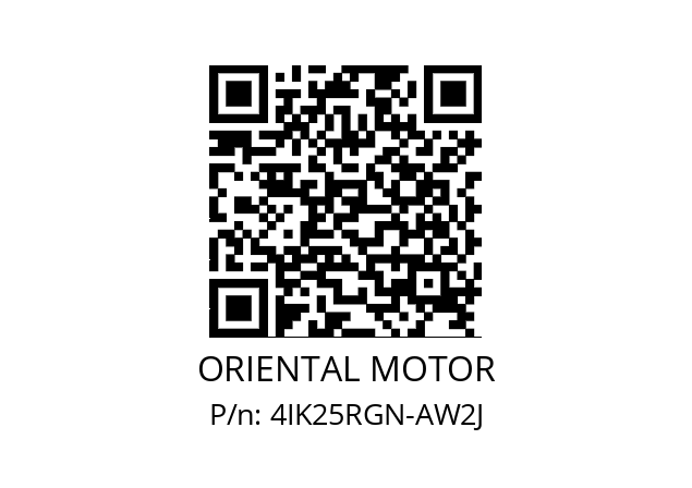   ORIENTAL MOTOR 4IK25RGN-AW2J