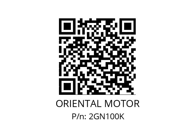   ORIENTAL MOTOR 2GN100K