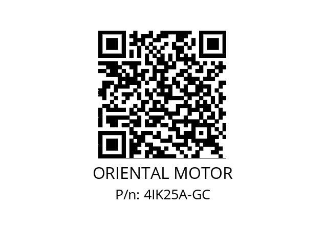   ORIENTAL MOTOR 4IK25A-GC