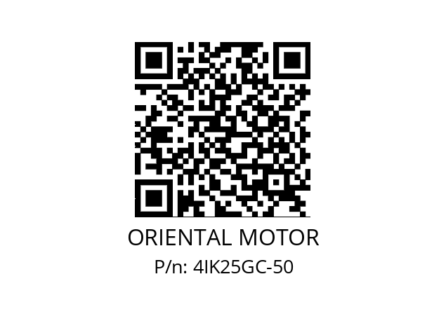   ORIENTAL MOTOR 4IK25GC-50