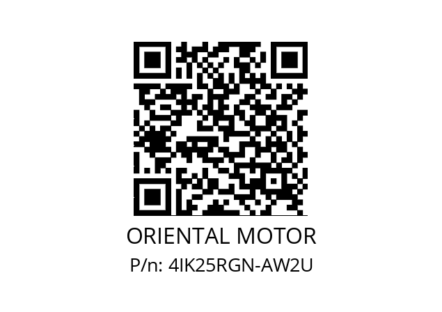   ORIENTAL MOTOR 4IK25RGN-AW2U