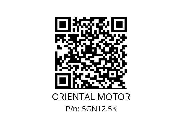   ORIENTAL MOTOR 5GN12.5K