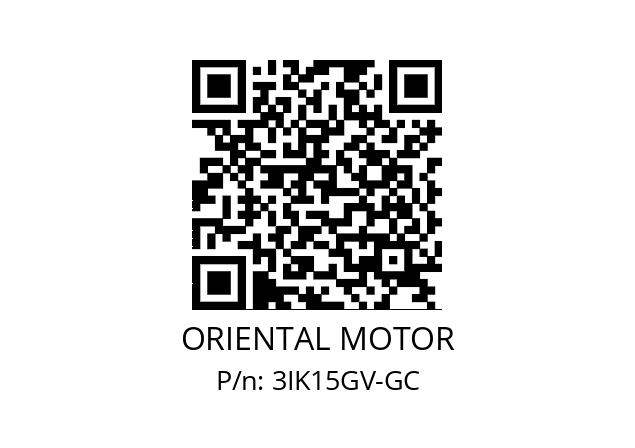   ORIENTAL MOTOR 3IK15GV-GC