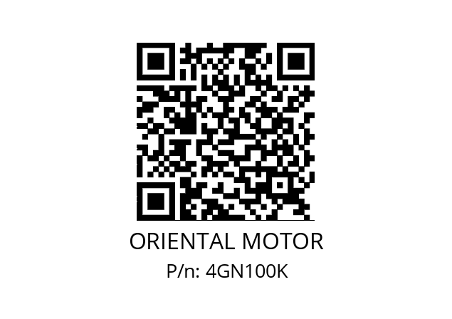   ORIENTAL MOTOR 4GN100K