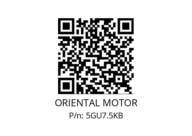   ORIENTAL MOTOR 5GU7.5KB