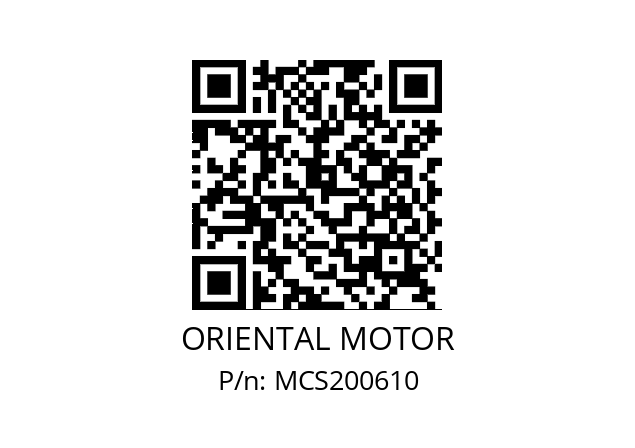   ORIENTAL MOTOR MCS200610