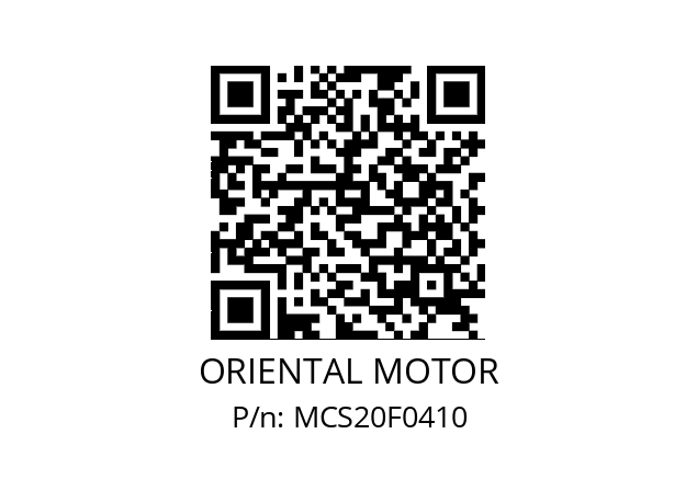   ORIENTAL MOTOR MCS20F0410