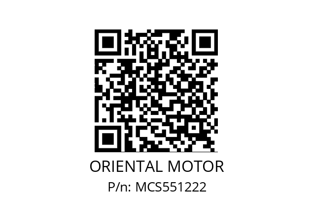   ORIENTAL MOTOR MCS551222