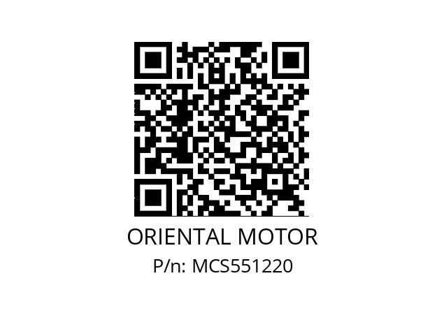   ORIENTAL MOTOR MCS551220