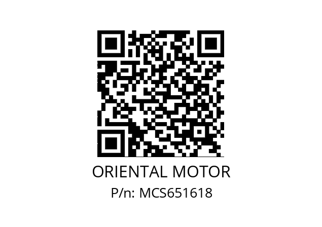   ORIENTAL MOTOR MCS651618