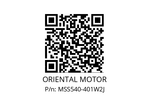   ORIENTAL MOTOR MSS540-401W2J