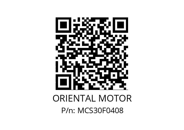   ORIENTAL MOTOR MCS30F0408